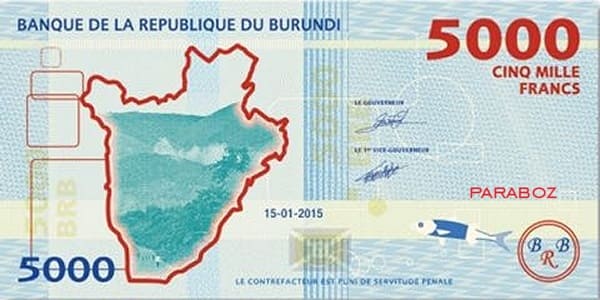 Burundi 5.000 BIF arka yüz