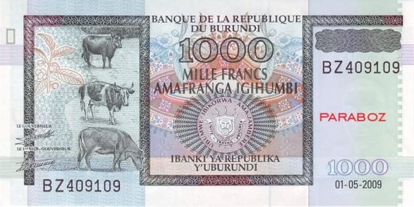 Burundi 1.000 BIF ön yüz