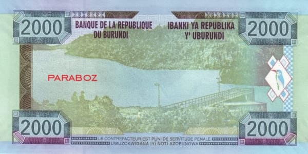 Burundi 2.000 BIF arka yüz
