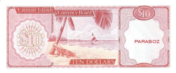 Cayman Adaları 10 KYD arka yüz