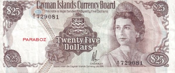 Cayman Adaları 25 KYD ön yüz