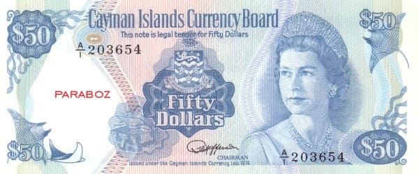 Cayman Adaları 50 KYD ön yüz