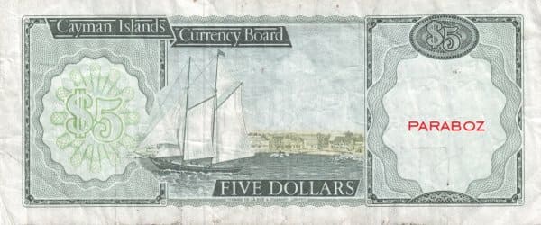 Cayman Adaları 5 KYD arka yüz