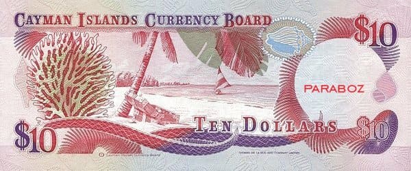 Cayman Adaları 10 KYD arka yüz