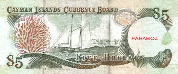 Cayman Adaları 5 KYD arka yüz