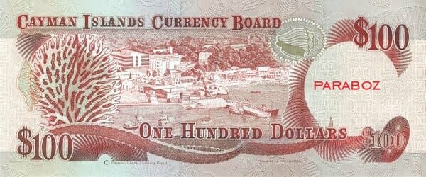 Cayman Adaları 100 KYD arka yüz