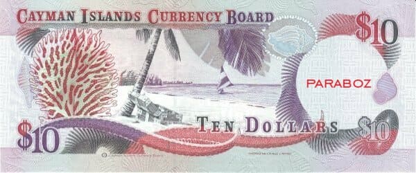 Cayman Adaları 10 KYD arka yüz