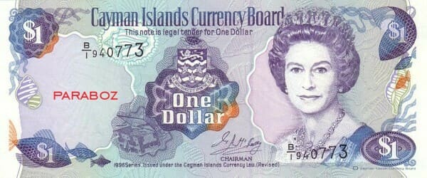 Cayman Adaları 1 KYD ön yüz