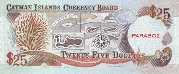 Cayman Adaları 25 KYD arka yüz