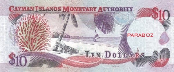 Cayman Adaları 10 KYD arka yüz