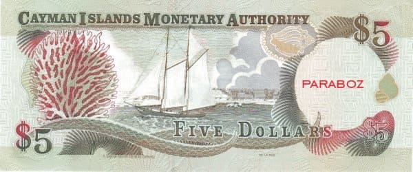 Cayman Adaları 5 KYD arka yüz