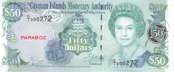 Cayman Adaları 50 KYD ön yüz