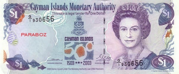 Cayman Adaları 1 KYD ön yüz