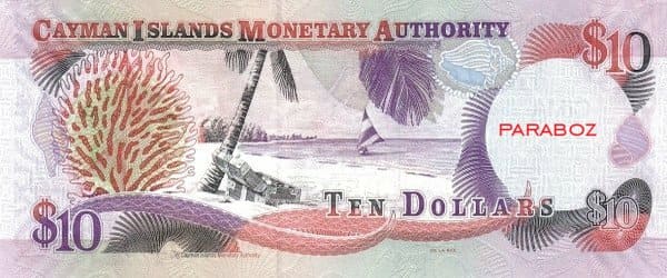 Cayman Adaları 10 KYD arka yüz