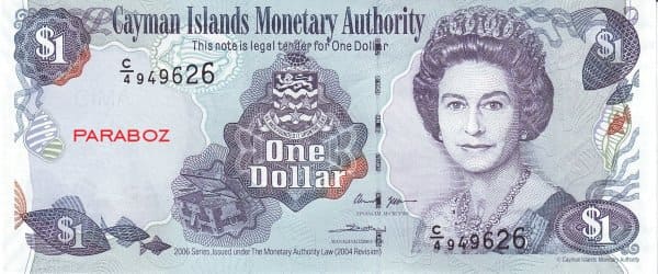 Cayman Adaları 1 KYD ön yüz