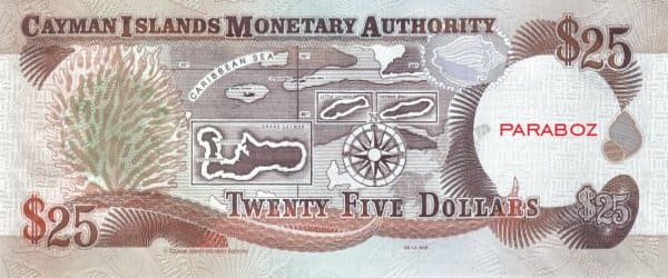 Cayman Adaları 25 KYD arka yüz