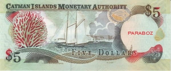 Cayman Adaları 5 KYD arka yüz