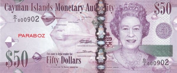 Cayman Adaları 50 KYD ön yüz
