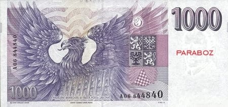 Çek Cumhuriyeti 1.000 CZK arka yüz
