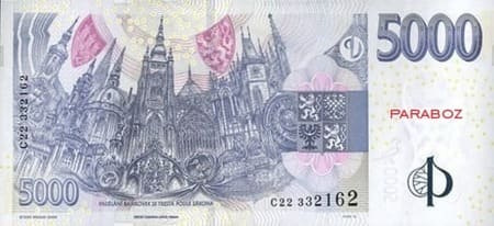 Çek Cumhuriyeti 5.000 CZK arka yüz