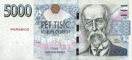 Çek Cumhuriyeti 5.000 CZK ön yüz
