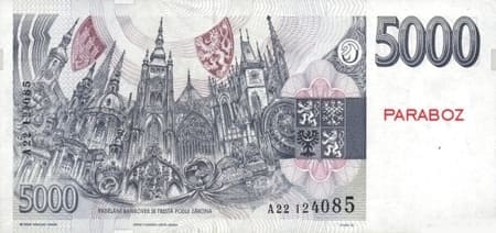 Çek Cumhuriyeti 5.000 CZK arka yüz
