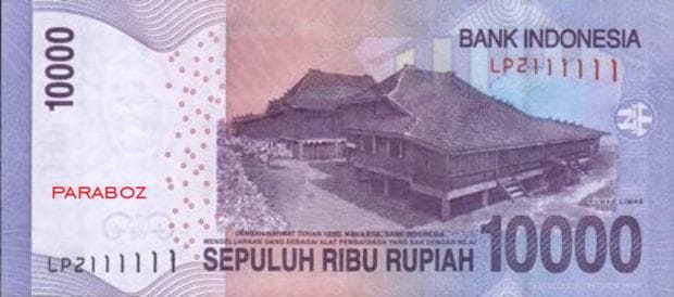 Endonezya 10.000 IDR arka yüz