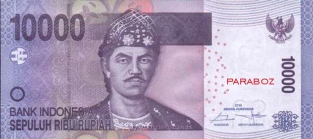 Endonezya 10.000 IDR ön yüz