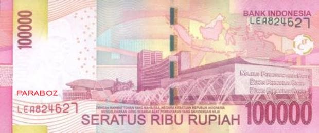 Endonezya 100.000 IDR arka yüz