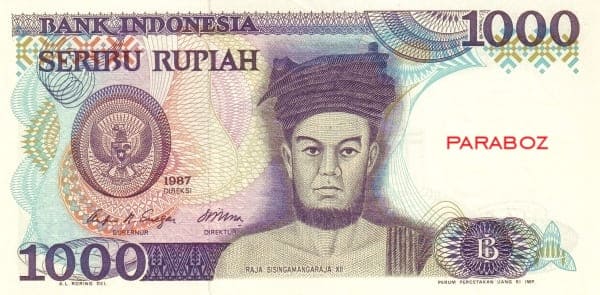 Endonezya 1.000 IDR ön yüz
