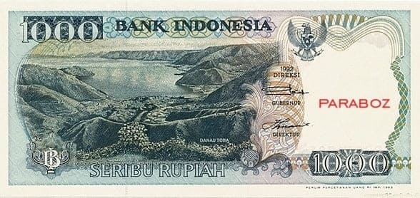 Endonezya 1.000 IDR ön yüz