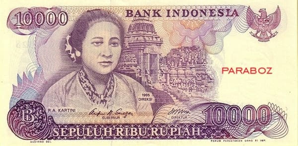 Endonezya 10.000 IDR ön yüz