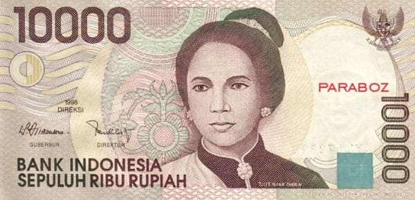 Endonezya 10.000 IDR ön yüz