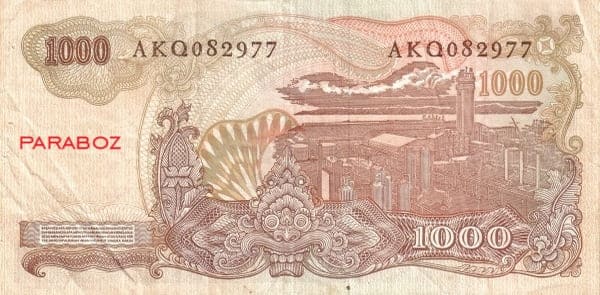 Endonezya 1.000 IDR arka yüz