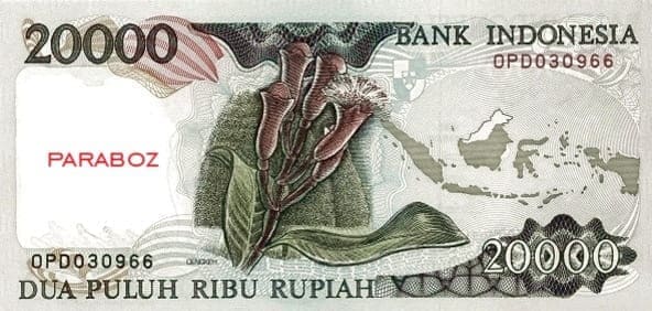 Endonezya 20.000 IDR arka yüz