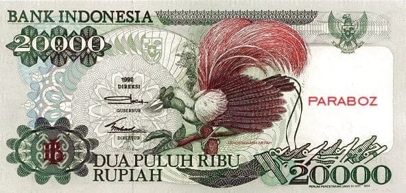Endonezya 20.000 IDR ön yüz