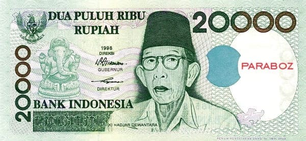 Endonezya 20.000 IDR ön yüz
