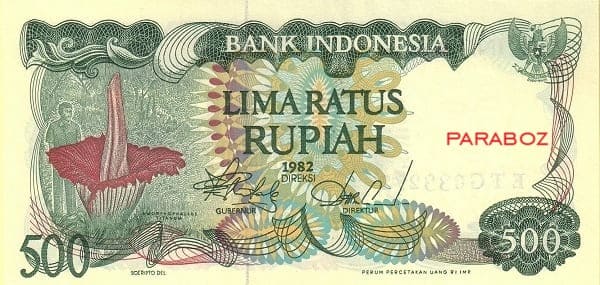 Endonezya 500 IDR ön yüz