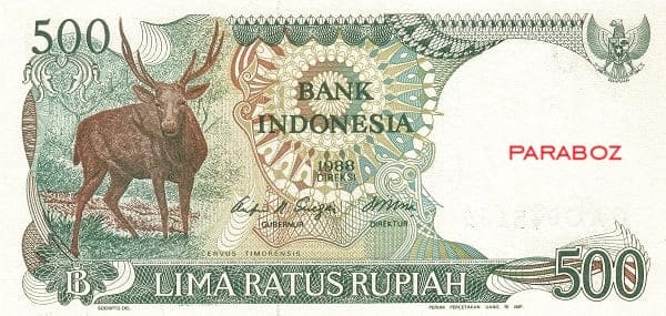 Endonezya 500 IDR ön yüz