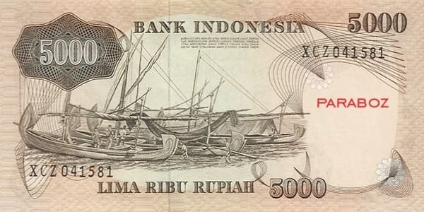 Endonezya 5.000 IDR arka yüz