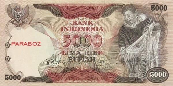Endonezya 5.000 IDR ön yüz