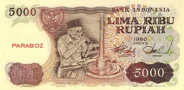 Endonezya 5.000 IDR ön yüz