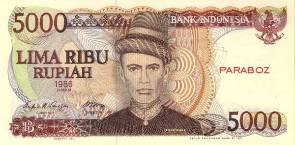 Endonezya 5.000 IDR ön yüz