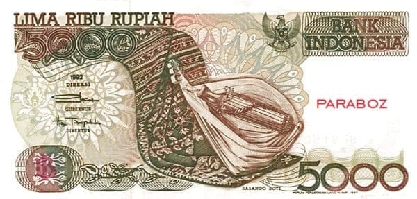 Endonezya 5.000 IDR ön yüz