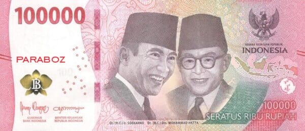 Endonezya 100.000 IDR ön yüz