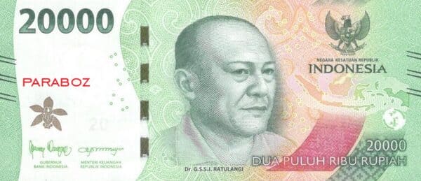 Endonezya 20.000 IDR ön yüz
