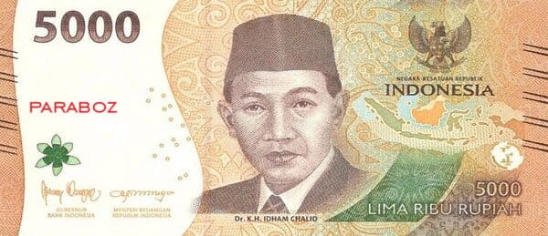 Endonezya 5.000 IDR ön yüz