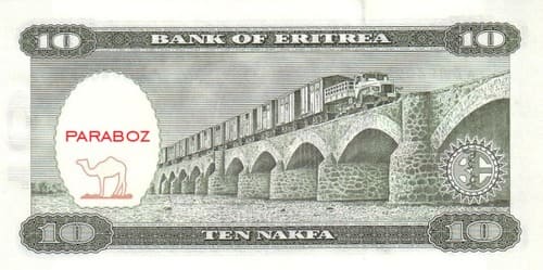 Eritre 10 ERN arka yüz