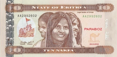 Eritre 10 ERN ön yüz