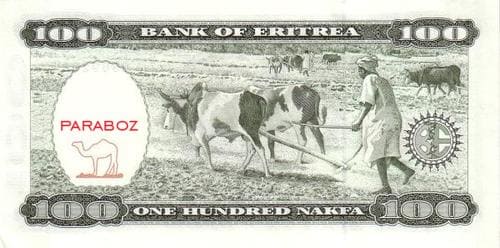 Eritre 100 ERN arka yüz